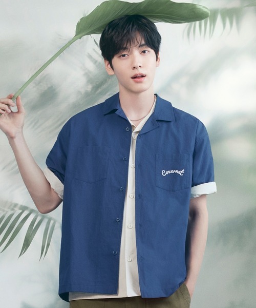 COVERNAT（カバーナット）の「[SOOBIN着用] PALM TREE GRAPHIC HALF SHIRT（シャツ/ブラウス・メンズ・ネイビー/アイボリー・X-LARGE/LARGE/MEDIUM/SMALL）」の2枚目の写真