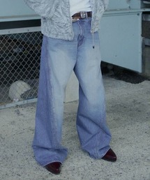 3D TWISTED WIDE LEG JEANS