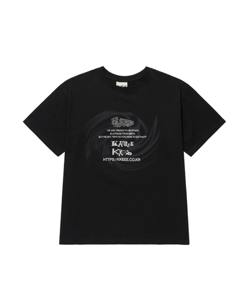 KKEEE(ケーケーイーイー)の「ロゴサークルオーバーサイズ半袖Tシャツ(2カラー)(Tシャツ/カットソー・レディース・ホワイト/ブラック・M/XL)」の3枚目の写真