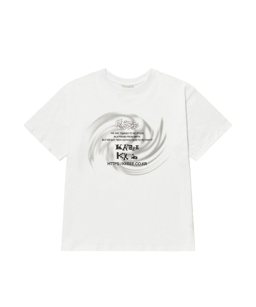 KKEEE(ケーケーイーイー)の「ロゴサークルオーバーサイズ半袖Tシャツ(2カラー)(Tシャツ/カットソー・レディース・ホワイト/ブラック・M/XL)」の4枚目の写真