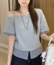 オフショルダー」に該当するトップス（チェック柄）ファッション通販 