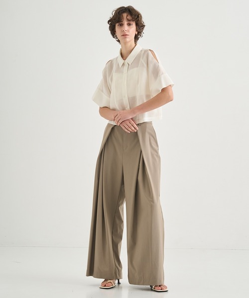 CITY TOKYO(シティトウキョウ)の「【CITY TOKYO/シティートウキョウ】Sheer Short Shirt/シアーショートシャツ(シャツ/ブラウス・レディース・グリーン/ブラック/ホワイト・FREE)」の12枚目の写真