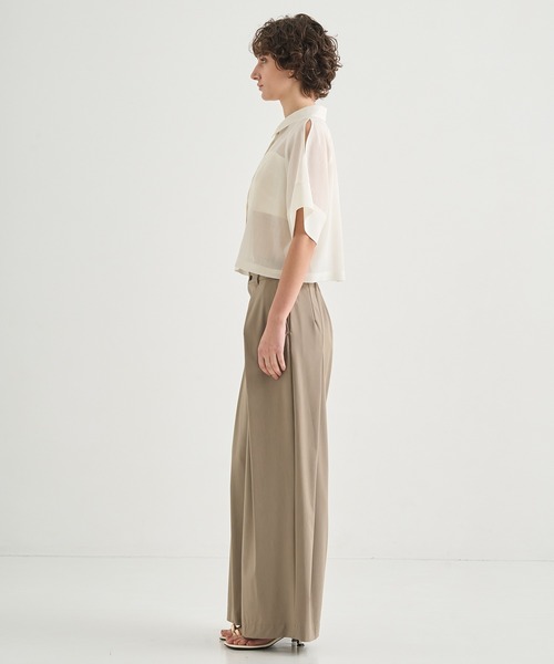 CITY TOKYO(シティトウキョウ)の「【CITY TOKYO/シティートウキョウ】Sheer Short Shirt/シアーショートシャツ(シャツ/ブラウス・レディース・グリーン/ブラック/ホワイト・FREE)」の5枚目の写真