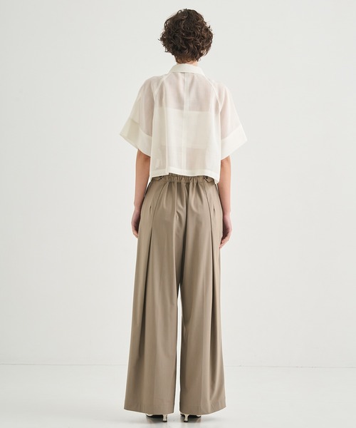 CITY TOKYO(シティトウキョウ)の「【CITY TOKYO/シティートウキョウ】Sheer Short Shirt/シアーショートシャツ(シャツ/ブラウス・レディース・グリーン/ブラック/ホワイト・FREE)」の6枚目の写真
