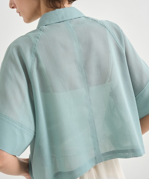 CITY TOKYO(シティトウキョウ)の「【CITY TOKYO/シティートウキョウ】Sheer Short Shirt/シアーショートシャツ(シャツ/ブラウス・レディース・グリーン/ブラック/ホワイト・FREE)」の21枚目の写真