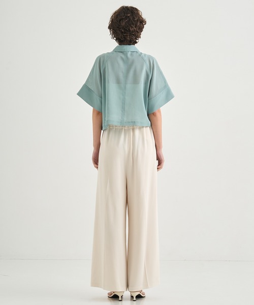 CITY TOKYO(シティトウキョウ)の「【CITY TOKYO/シティートウキョウ】Sheer Short Shirt/シアーショートシャツ(シャツ/ブラウス・レディース・グリーン/ブラック/ホワイト・FREE)」の15枚目の写真