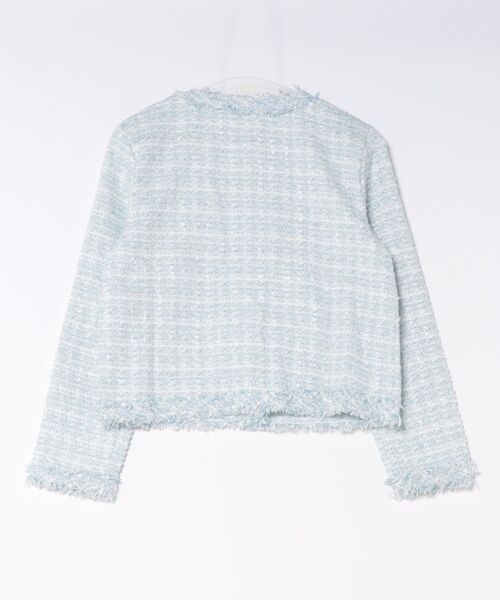 Nia(ニア)の「Nia(ニア)/ノーカラーツイードジャケット(ノーカラージャケット・レディース・ホワイト/ピンク/ブルー・MEDIUM/SMALL)」の7枚目の写真