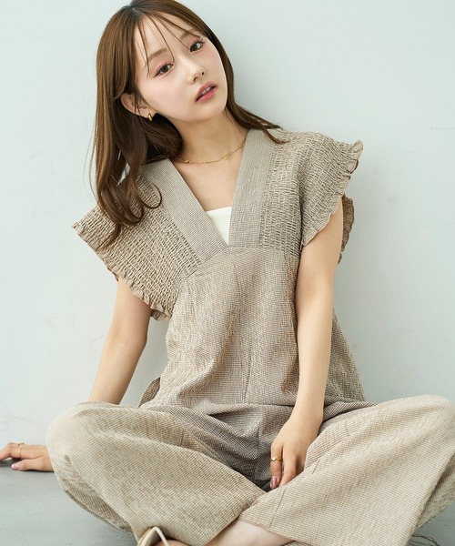 JUEMI ZOZO Mil.knapsack カーキ JUEMI ZOZO Mil.knapsack カーキ Zip-Up Crinkled Jumpsuit – JUEMI