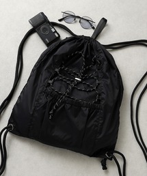 FAHRT（ファート）の「【FAHRT】(ファート) A4収納可能 撥水加工 ロゴ刺繍 ドローコード ナップサック（エコバッグ/サブバッグ）」