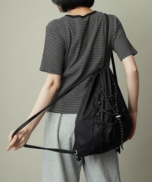 FAHRT（ファート）の「【FAHRT】(ファート) A4収納可能 撥水加工 ロゴ刺繍 ドローコード ナップサック（バックパック/リュック）」