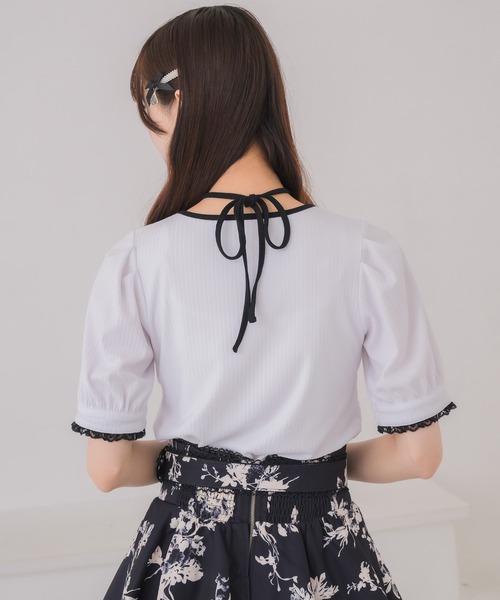 couture BY ROJITA（クチュールバイロジータ）の「ボレロ風リボントップス（Tシャツ/カットソー・レディース・ブラック/ホワイト/グレー・FREE）」の17枚目の写真
