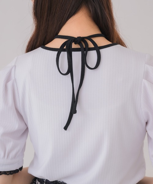 couture BY ROJITA（クチュールバイロジータ）の「ボレロ風リボントップス（Tシャツ/カットソー・レディース・ブラック/ホワイト/グレー・FREE）」の19枚目の写真