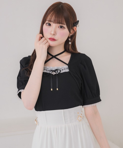 couture BY ROJITA（クチュールバイロジータ）の「ボレロ風リボントップス（Tシャツ/カットソー・レディース・ブラック/ホワイト/グレー・FREE）」の10枚目の写真