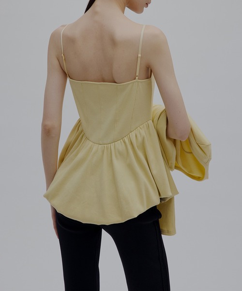 Ameri（アメリ）の「MEDI RIB BALLOON HEM CAMI TOP（キャミソール・レディース・ブラック/アイボリー/クリーム・FREE）」の19枚目の写真