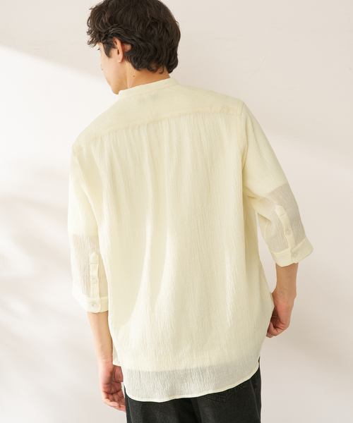 B.C STOCK(ベーセーストック)の「ヨウリュウシチブソデシャツ(シャツ/ブラウス・メンズ・ホワイト/グリーン/イエロー/ネイビー・MEDIUM/LARGE)」の8枚目の写真