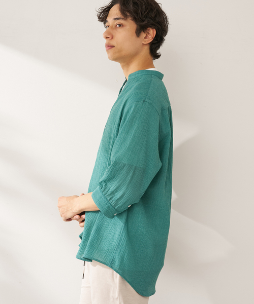 B.C STOCK(ベーセーストック)の「ヨウリュウシチブソデシャツ(シャツ/ブラウス・メンズ・ホワイト/グリーン/イエロー/ネイビー・MEDIUM/LARGE)」の11枚目の写真