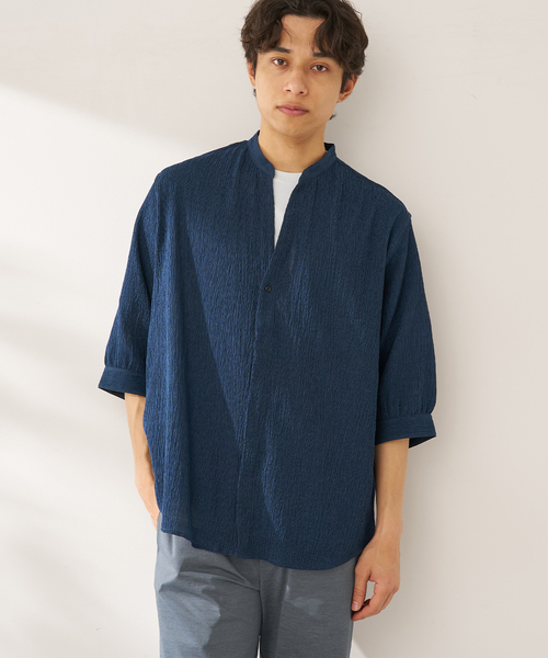 B.C STOCK(ベーセーストック)の「ヨウリュウシチブソデシャツ(シャツ/ブラウス・メンズ・ホワイト/グリーン/イエロー/ネイビー・MEDIUM/LARGE)」の15枚目の写真