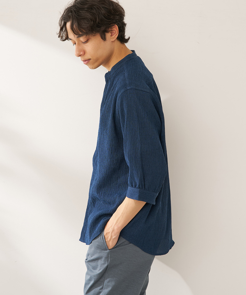 B.C STOCK(ベーセーストック)の「ヨウリュウシチブソデシャツ(シャツ/ブラウス・メンズ・ホワイト/グリーン/イエロー/ネイビー・MEDIUM/LARGE)」の16枚目の写真