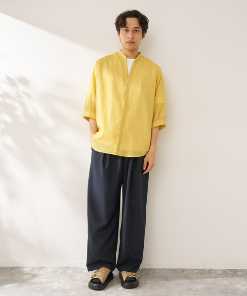 B.C STOCK(ベーセーストック)の「ヨウリュウシチブソデシャツ(シャツ/ブラウス・メンズ・ホワイト/グリーン/イエロー/ネイビー・MEDIUM/LARGE)」の18枚目の写真