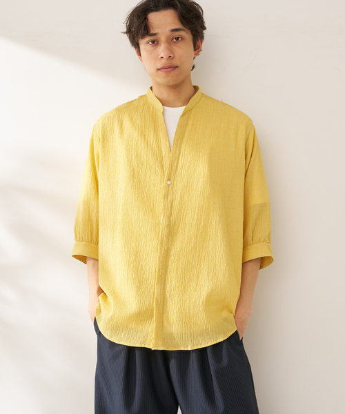 B.C STOCK(ベーセーストック)の「ヨウリュウシチブソデシャツ(シャツ/ブラウス・メンズ・ホワイト/グリーン/イエロー/ネイビー・MEDIUM/LARGE)」の19枚目の写真