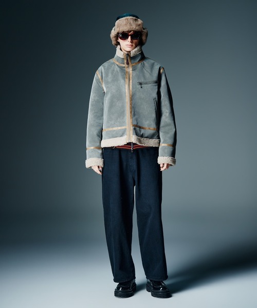glamb(グラム)の「Synth Mouton Reversible Jacket / シンセムートンリバーシブルジャケット(ムートンコート・メンズ・ブラック/グレー・S/M/L)」の17枚目の写真