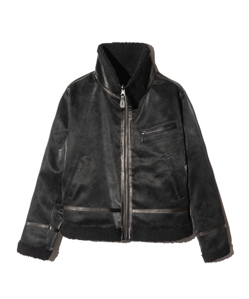glamb(グラム)の「Synth Mouton Reversible Jacket / シンセムートンリバーシブルジャケット(ムートンコート・メンズ・ブラック/グレー・S/M/L)」の3枚目の写真