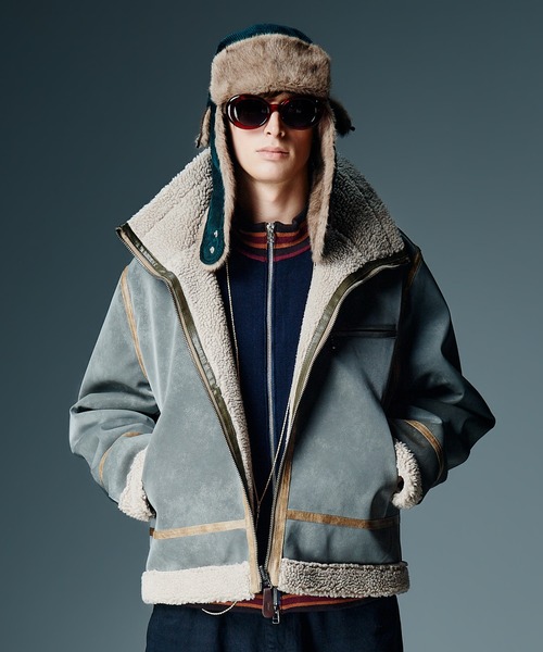 glamb(グラム)の「Synth Mouton Reversible Jacket / シンセムートンリバーシブルジャケット(ムートンコート・メンズ・ブラック/グレー・S/M/L)」の12枚目の写真