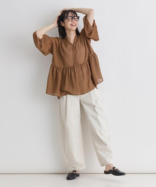SOMETHING(サムシング)の「【SOMETHING】サマータックカーブパンツ (エクリュ / 体型カバー / モノトーン / ストレスフリー)(その他パンツ・レディース・キナリ・L)」の10枚目の写真
