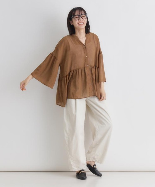 SOMETHING(サムシング)の「【SOMETHING】サマータックカーブパンツ (エクリュ / 体型カバー / モノトーン / ストレスフリー)(その他パンツ・レディース・キナリ・L)」の12枚目の写真