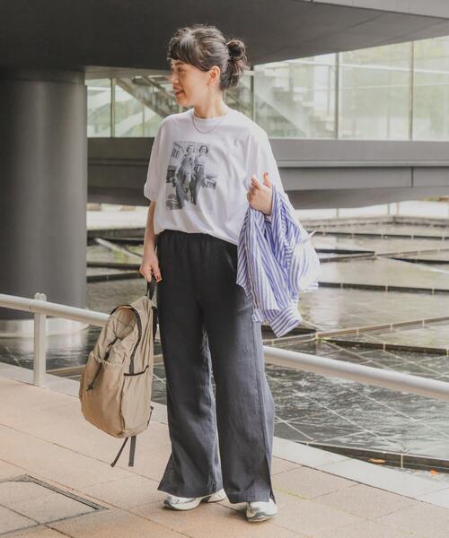 URBAN RESEARCH DOORS(アーバンリサーチドアーズ)の「『スタッフ企画』フォトプリントオーバーTシャツ(Tシャツ/カットソー・レディース・オフホワイト/モカ・FREE)」の5枚目の写真