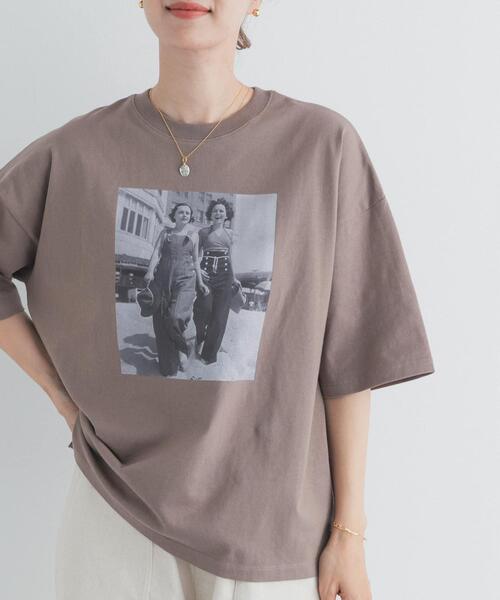 URBAN RESEARCH DOORS(アーバンリサーチドアーズ)の「『スタッフ企画』フォトプリントオーバーTシャツ(Tシャツ/カットソー・レディース・オフホワイト/モカ・FREE)」の13枚目の写真