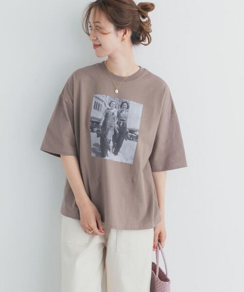 URBAN RESEARCH DOORS(アーバンリサーチドアーズ)の「『スタッフ企画』フォトプリントオーバーTシャツ(Tシャツ/カットソー・レディース・オフホワイト/モカ・FREE)」の14枚目の写真