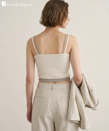 fran de lingerie（フランデランジェリー）の「選べるデザイン・カップ付きクロップドキャミ「プリティプル」キャミソール（キャミソール）」
