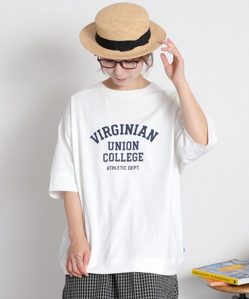 DISCUS ATHLETIC(ディスカス アスレチック)の「【DISCUS ATHLETIC】VIRGINIANカレッジロゴ/ルーズシルエット ショートスリーブTee(Tシャツ/カットソー・レディース・ブラック/オフホワイト/ブラウン・M)」の14枚目の写真