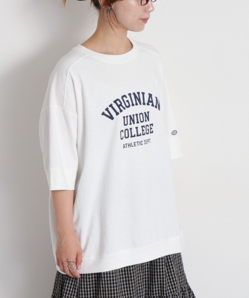 DISCUS ATHLETIC(ディスカス アスレチック)の「【DISCUS ATHLETIC】VIRGINIANカレッジロゴ/ルーズシルエット ショートスリーブTee(Tシャツ/カットソー・レディース・ブラック/オフホワイト/ブラウン・M)」の13枚目の写真