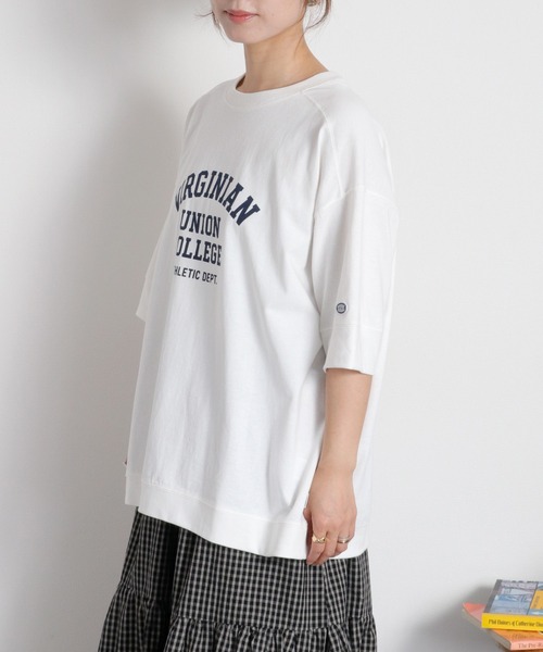 DISCUS ATHLETIC(ディスカス アスレチック)の「【DISCUS ATHLETIC】VIRGINIANカレッジロゴ/ルーズシルエット ショートスリーブTee(Tシャツ/カットソー・レディース・ブラック/オフホワイト/ブラウン・M)」の10枚目の写真