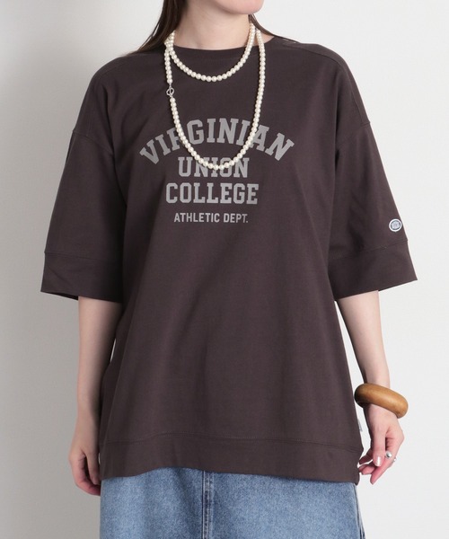 DISCUS ATHLETIC(ディスカス アスレチック)の「【DISCUS ATHLETIC】VIRGINIANカレッジロゴ/ルーズシルエット ショートスリーブTee(Tシャツ/カットソー・レディース・ブラック/オフホワイト/ブラウン・M)」の22枚目の写真