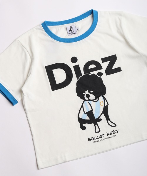 SoccerJunky(サッカージャンキー)の「SOCCER JUNKY / CLAUDIO PANDIANI 配色リンガーTシャツ 半袖カットソー レディース(Tシャツ/カットソー・レディース・イエロー/ブルー/レッド/サックスブルー・FREE)」の9枚目の写真