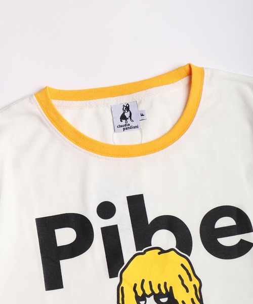 SoccerJunky(サッカージャンキー)の「SOCCER JUNKY / CLAUDIO PANDIANI 配色リンガーTシャツ 半袖カットソー レディース(Tシャツ/カットソー・レディース・イエロー/ブルー/レッド/サックスブルー・FREE)」の15枚目の写真