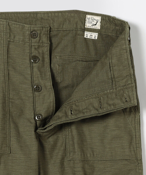 FREAK'S STORE(フリークスストア)の「Orslow/オアスロウ VINTAGE FIT FATIGUE PANTS UNISEX/ヴィンテージフィットファティーグパンツ(ユニセックス)(チノパンツ・レディース・オリーブ・1/0)」の9枚目の写真