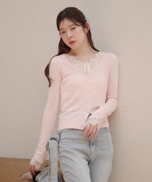 fupel(フぺル)の「UV cut lace cardigan / UVカットレースカーディガン(カーディガン/ボレロ・レディース・ライトグリーン/アイボリー/ピンク・FREE)」の18枚目の写真