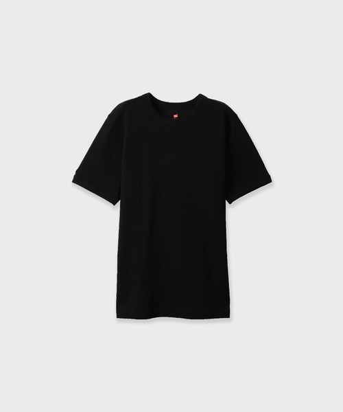 HANES(ヘインズ)の「Hanes RIB S/S CREW TEE BEEFY / HM1-R103 秋服 冬服(Tシャツ/カットソー・メンズ・ブラック/ホワイト・XL/L)」の2枚目の写真