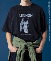 <John Lennon × monkey time>プリント Tシャツ