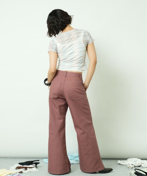 sedacle girl（セダクルガール）の「アシメボタンダックパンツ（デニムパンツ・レディース・ボルドー/ネイビー・SMALL/MEDIUM）」の8枚目の写真