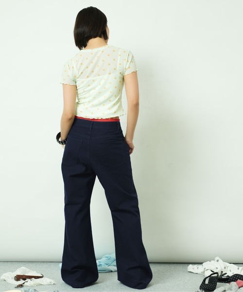 sedacle girl（セダクルガール）の「アシメボタンダックパンツ（デニムパンツ・レディース・ボルドー/ネイビー・SMALL/MEDIUM）」の16枚目の写真