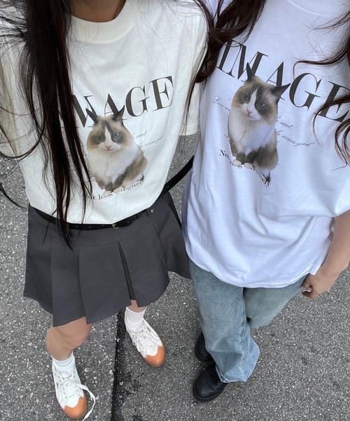 tunee（チュニー）の「ビッグアニマルデザイン半袖Tシャツ(hsyd)（Tシャツ/カットソー・レディース・ホワイト/アイボリー/A/B・MEDIUM/X-LARGE/LARGE/SMALL）」の5枚目の写真