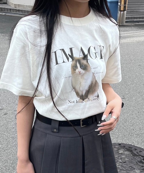 tunee（チュニー）の「ビッグアニマルデザイン半袖Tシャツ(hsyd)（Tシャツ/カットソー・レディース・ホワイト/アイボリー/A/B・MEDIUM/X-LARGE/LARGE/SMALL）」の7枚目の写真