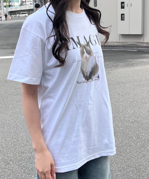 tunee（チュニー）の「ビッグアニマルデザイン半袖Tシャツ(hsyd)（Tシャツ/カットソー・レディース・ホワイト/アイボリー/A/B・MEDIUM/X-LARGE/LARGE/SMALL）」の11枚目の写真