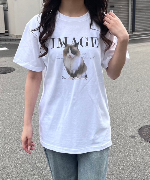 tunee（チュニー）の「ビッグアニマルデザイン半袖Tシャツ(hsyd)（Tシャツ/カットソー・レディース・ホワイト/アイボリー/A/B・MEDIUM/X-LARGE/LARGE/SMALL）」の12枚目の写真