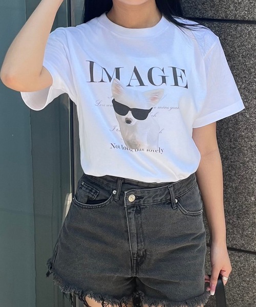 tunee（チュニー）の「ビッグアニマルデザイン半袖Tシャツ(hsyd)（Tシャツ/カットソー・レディース・ホワイト/アイボリー/A/B・MEDIUM/X-LARGE/LARGE/SMALL）」の21枚目の写真